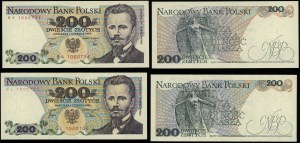 Polsko, sada: 2 x 200 zlatých, 1979-1982