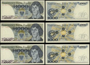 Pologne, set : 3 x 1 000 or, 1975-1979