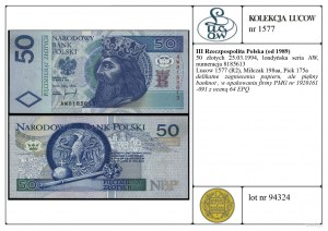 Poland, 50 zloty, 25.03.1994