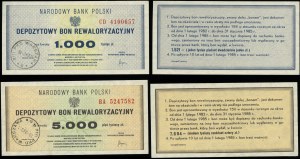 Polsko, sada: poukázky na 1 000 a 5 000 zlotých, 1982