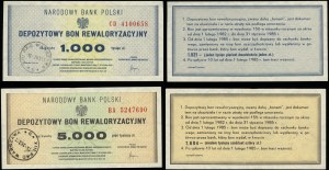 Polsko, sada: poukázky na 1 000 a 5 000 zlotých, 1982