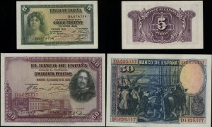 Espagne, série de 4 billets, 1925-1928