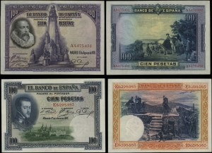 Espagne, série de 4 billets, 1925-1928