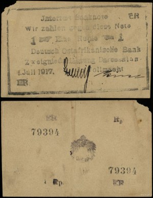 German East Africa, 1 rupee, 1.07.1917