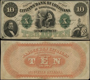 United States of America (USA), $10 blank, 1860s.
