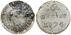 Poland, 6 groszy, 1794, Warsaw