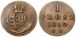 Polonia, 1 grosz, 1812 IB, Varsavia