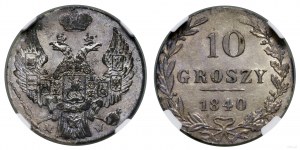 Polonia, 10 groszy, 1840 MW, Varsavia