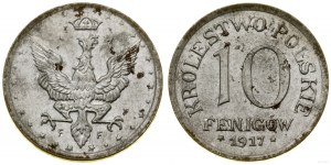 Pologne, 10 fenig, 1917 F, Stuttgart