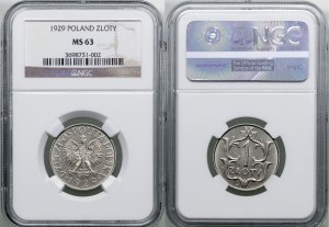 Polsko, 1 zlotý, 1929, Varšava