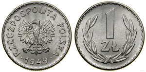 Polsko, 1 zlotý, 1949, Varšava