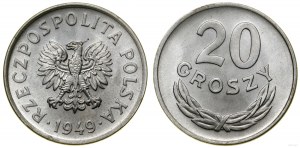 Pologne, 20 groszy, 1949, Varsovie