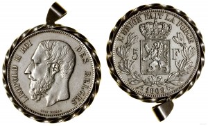 Belgio, 5 franchi, 1869, Bruxelles
