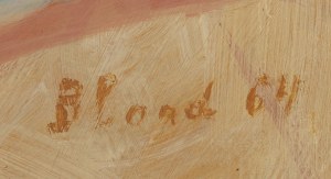 Maurice Blond (1899 Łódź - 1974 Clamart we Francji), Martwa natura z dzbankiem i paterą z owocami, 1964