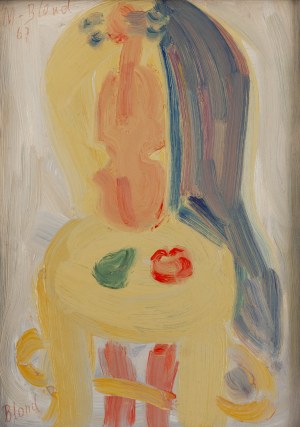 Maurice Blond (1899 Łódź - 1974 Clamart we Francji), Krzesło ze skrzypcami, 1967