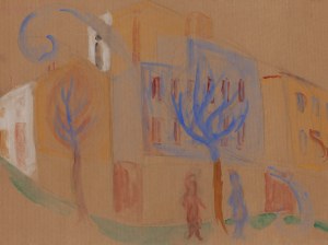 Maurice Blond (1899 Lodz - 1974 Clamart, France), City landscape with trees, 1970