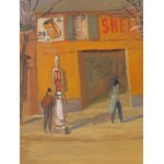 Maurice Blond (1899 Łódź - 1974 Clamart we Francji), Przed garażem samochodowym (Devant le garage automobile)