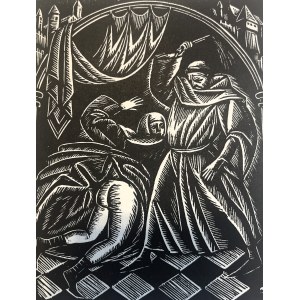 Władysław Skoczylas ( 1883 - 1934 ), Kara z cyklu Klasztor i kobieta - Chłosta