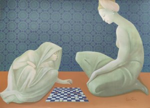 Leonor Fini (1907-1996), jouant aux dames