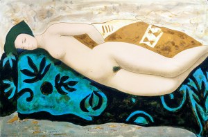 Alain Bonnefoit (b.1937), Nude in Blue
