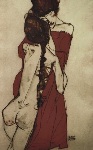 Egon Schiele (1890-1918), Nude in brown shoes