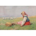 Adam Setkowicz (1875-1945), Girl in the Meadow