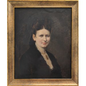 Tadeusz Ajdukiewicz (1852-1916), Portret damy z medalionem, ok. 1880