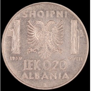 Albania. 1939 0,20 Lek R Rome Italian Occupation