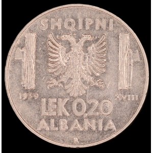 Albania. 1939 0,20 Lek R Rome Italian Occupation