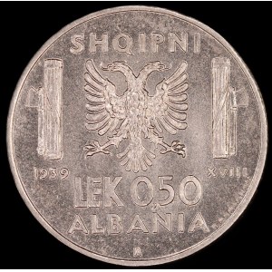 Albania. 1939 0,50 Lek R Rome Italian Occupation