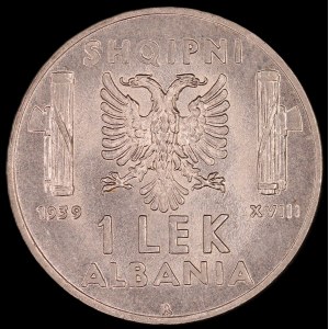 Albania. 1939 1 Lek R Rome Italian Occupation