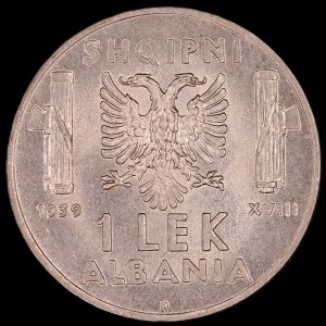 Albania. 1939 1 Lek R Rome Italian Occupation