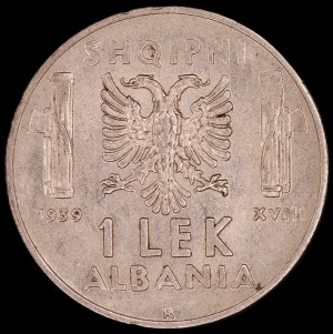Albania. 1939 1 Lek R Rome Italian Occupation