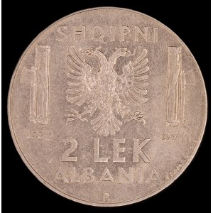 Albanie. 1939 2 Lek R Rome Occupation italienne