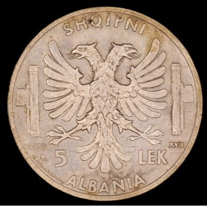 Albanien. 1939 5 Lek R Rom Italienische Besatzung