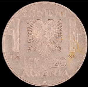 Albania. 1941 0,20 Lek R Rome Italian Occupation