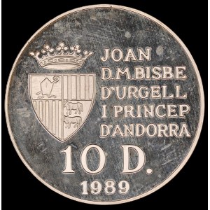 Andorra. 1989 10 Dinar Italien 1990 Meisterschaft