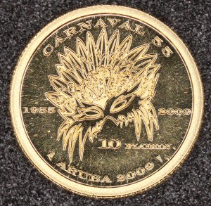 Aruba. 2009 10 Florin Carnival 55 Gold
