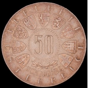 Autriche. 1963 50 Schilling 600 ans Tirol