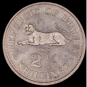 Biafra. 1969 2 1/2 Schilling Selten