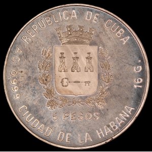 Kuba. 1989 5 Pesos 1990 Meisterschaft