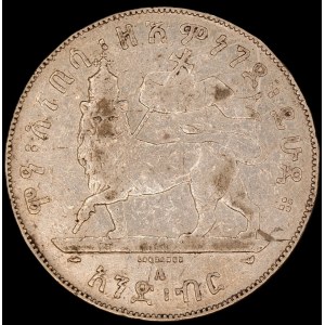 Ethiopia. 1889 Menelik II 1 Birr (1897) A Paris