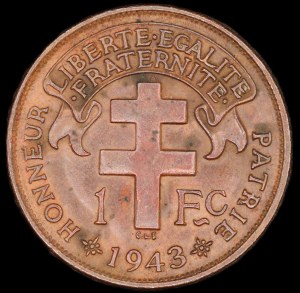 French Cameroon. 1943 1 Franc