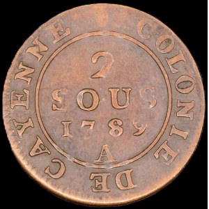 French Guiana. 1789 2 Sous A Paris