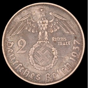 Germany. 1937 2 Reichsmark D Munich W/ Swastika