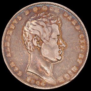 Italy. 1844 Kingdom of Piedmont Sardinia 5 Lire