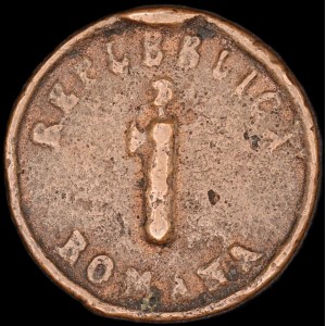 Italy. 1848 Roman Republic 1 Baiocco