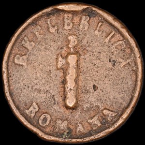 Italy. 1848 Roman Republic 1 Baiocco