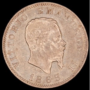 Italy. 1863 1 Lira M BN Milan