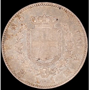 Italy. 1863 1 Lira M BN Milan